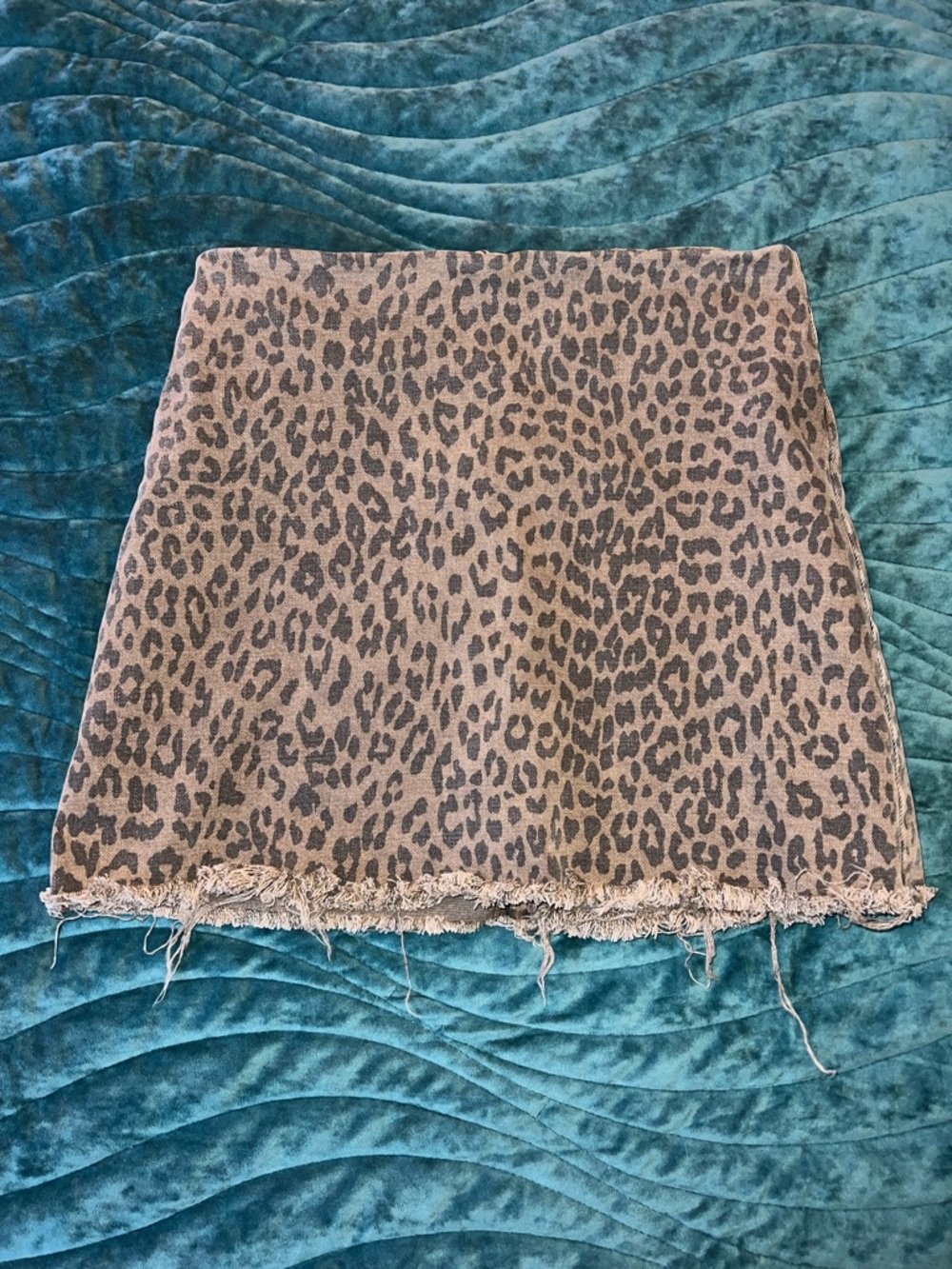 pistola Leopard-Print Denim Mini Skirt in Taupe Tan
